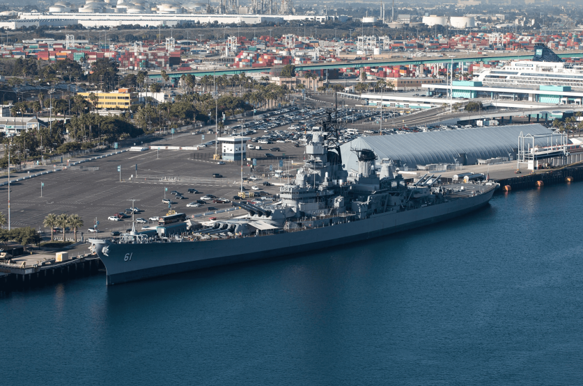 Museum Ship Battleship USS Iowa in Los Angeles, USA.